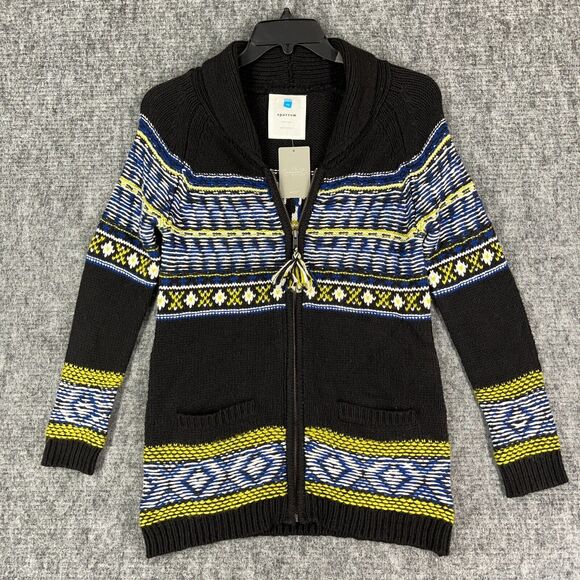 Sparrow Sweater‎ Jacket Womens Extra Small Long Cowl Neck Full Zip Knit - Picture 1 of 13